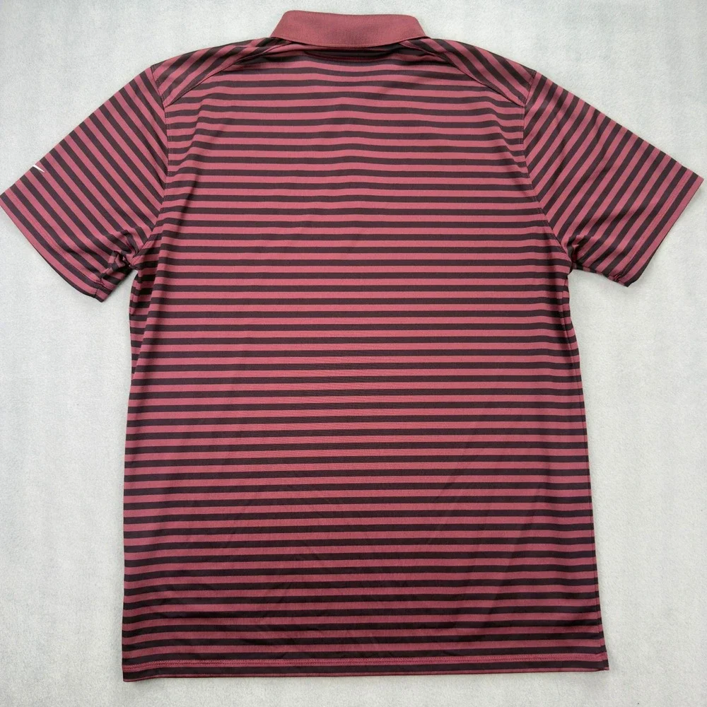 Nike Golf Mens Dri-FIT Striped Polo Shirt Burgundy Black 891853-681 Size M - Picture 4 of 8